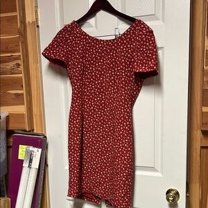 Ann Taylor Red and White Floral Mini Dress